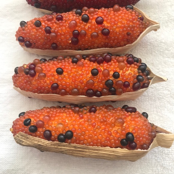 Mini Beaded Corn on The Cob Bowl Fillers Thanksgiving Table Scatter Decor 6pc 4" - Picture 2 of 6